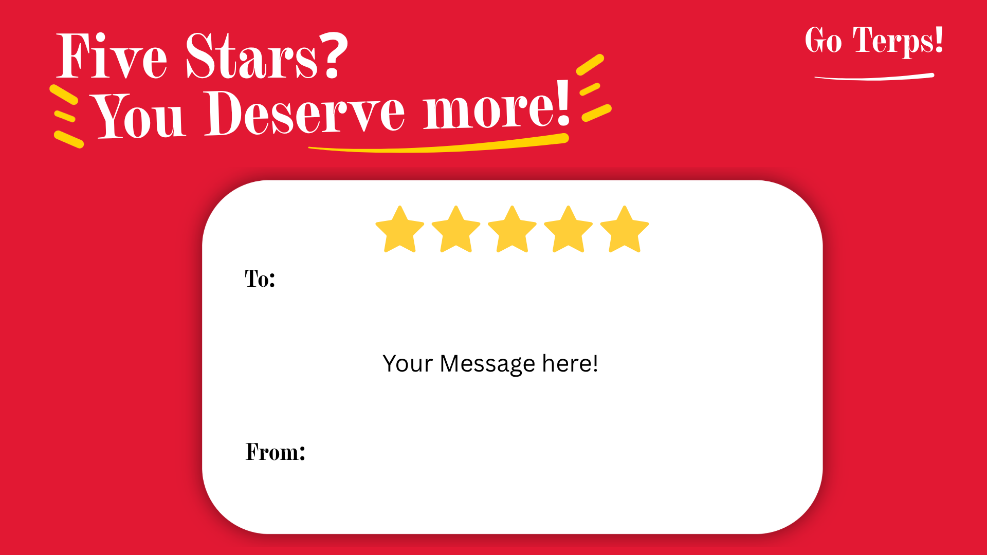 Five Stars, you deserve more postcard