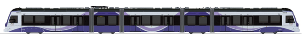 Purple line train side view