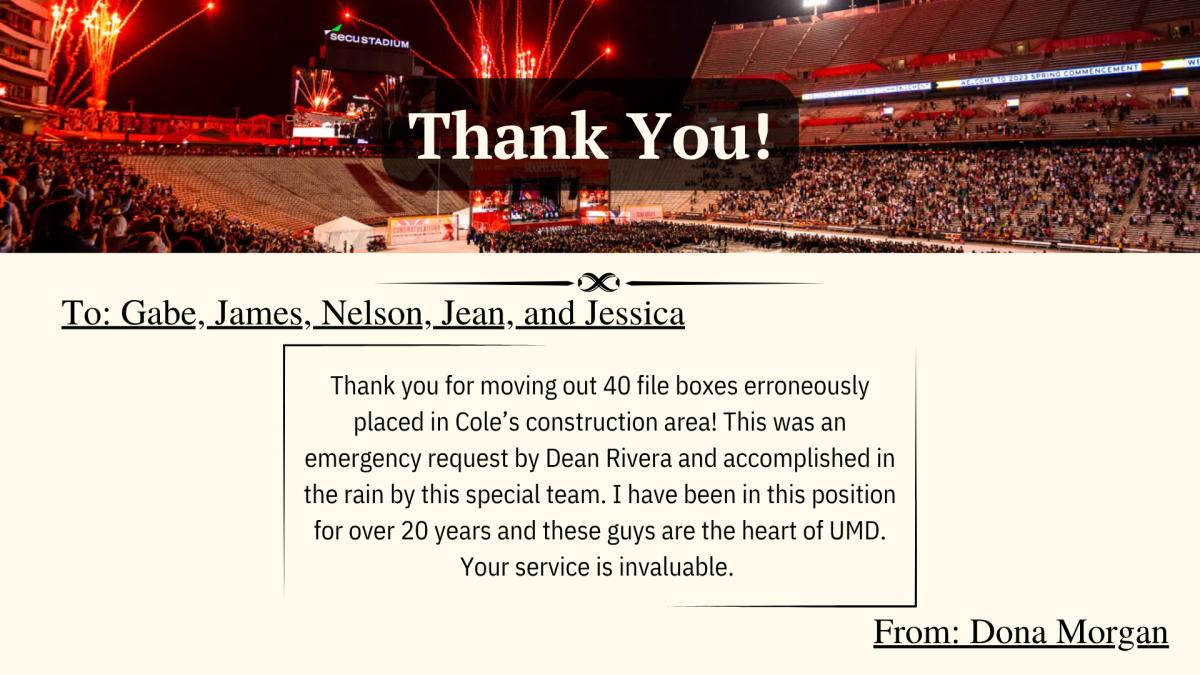 Thank you to the Special Services team