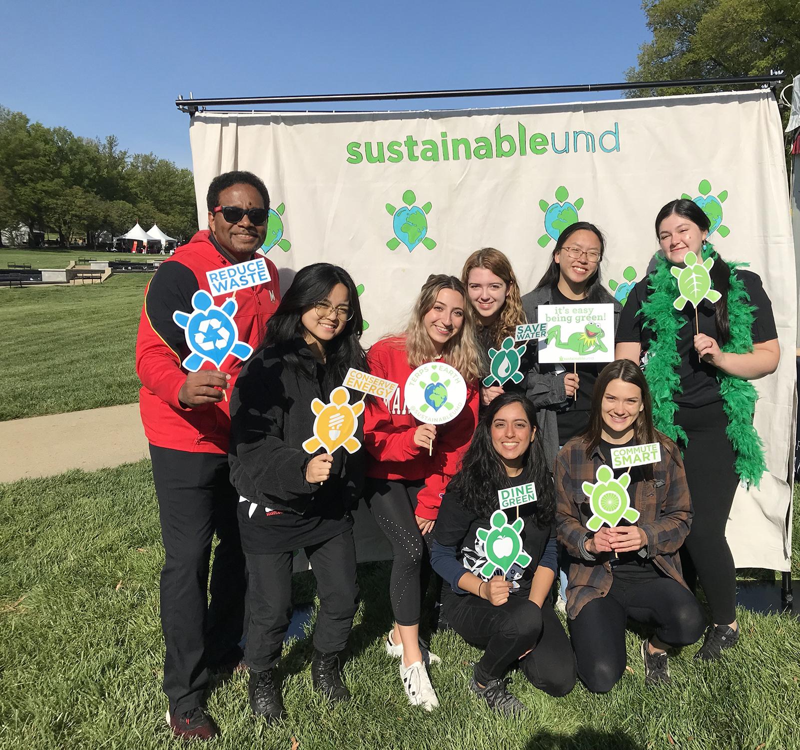 Office of Sustainability team with President Pines