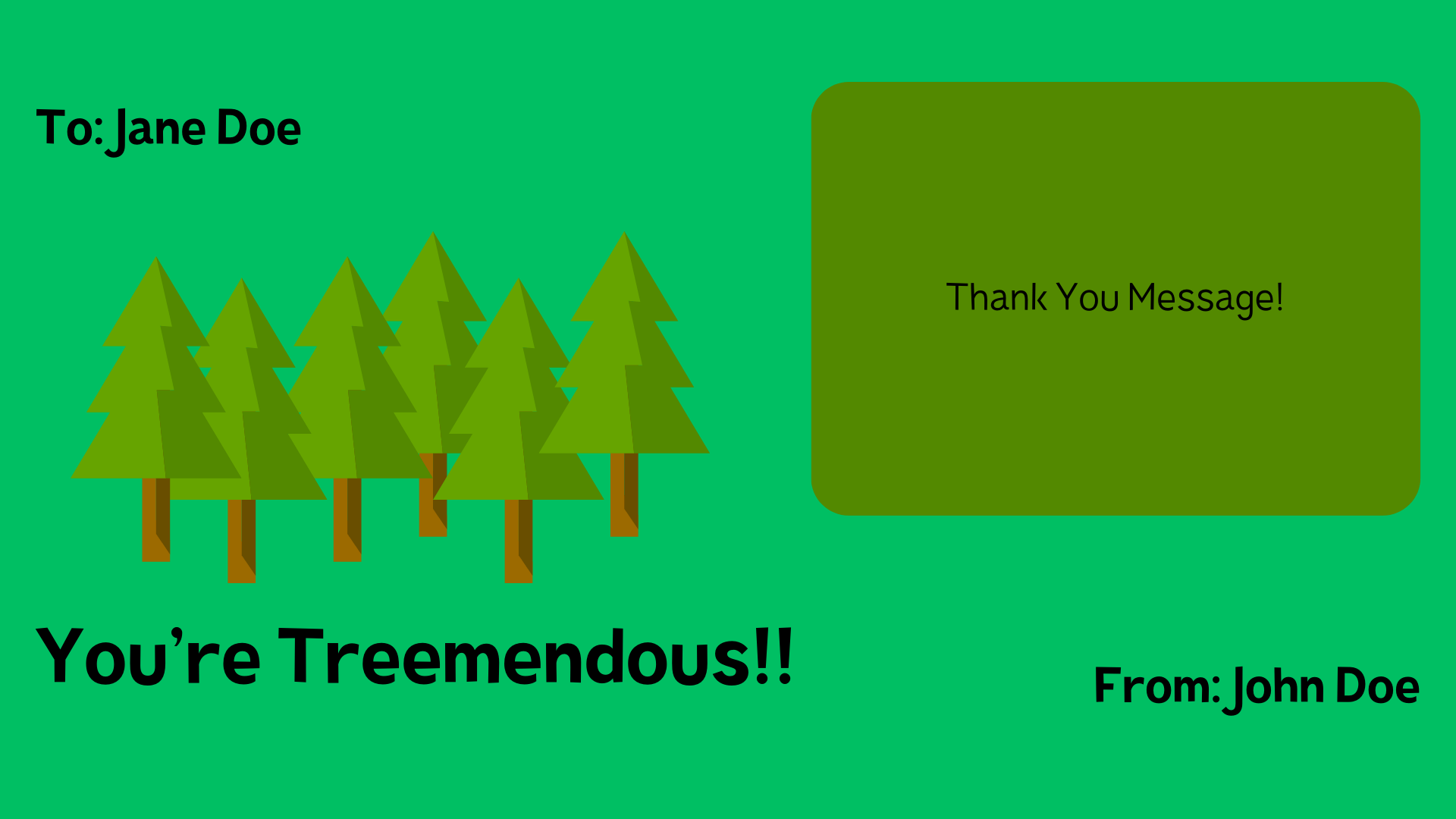 Treemendous Thank You Green