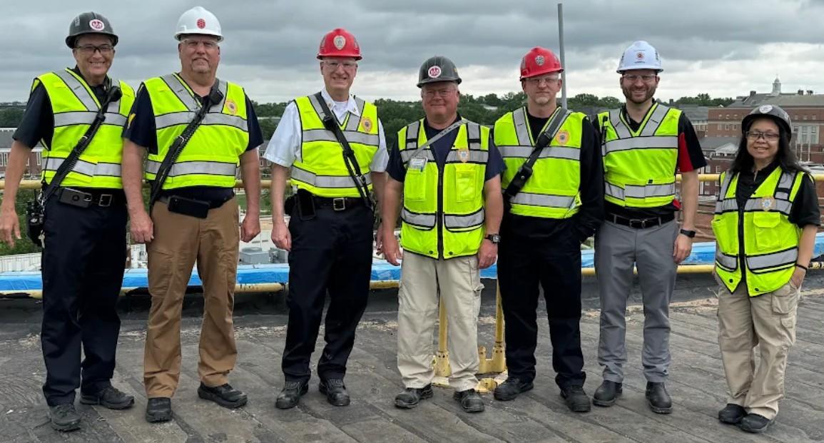 ESSR Fire Marshall staff at a building site